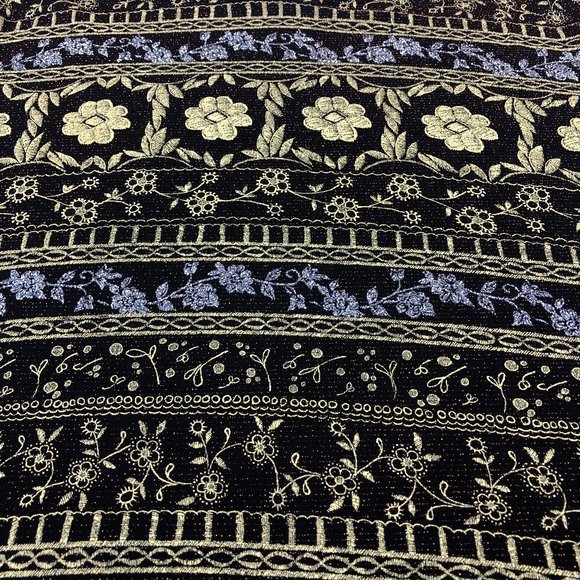 Black and Gold Floral Patterned Women's Top - Picture 8 of 10